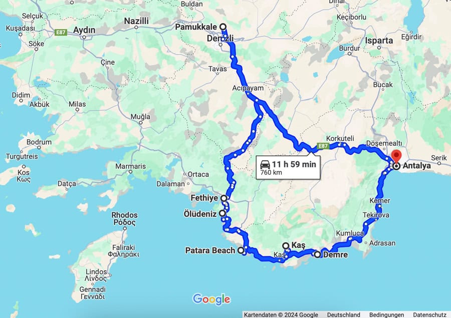 Rundreise Antalya - Lykische Küste - Pamukkale - Reiseblog Bravebird