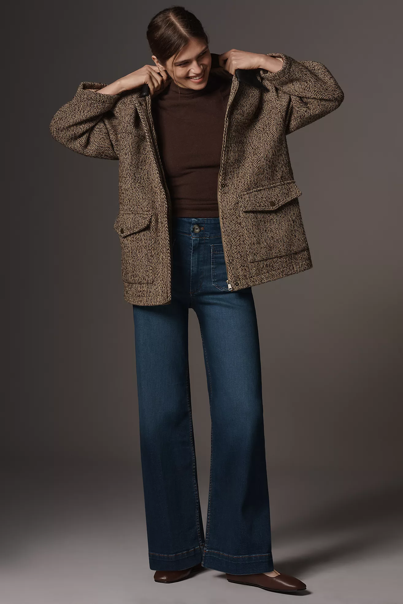 The Colette Full-Length Wide-Leg Jeans by Maeve