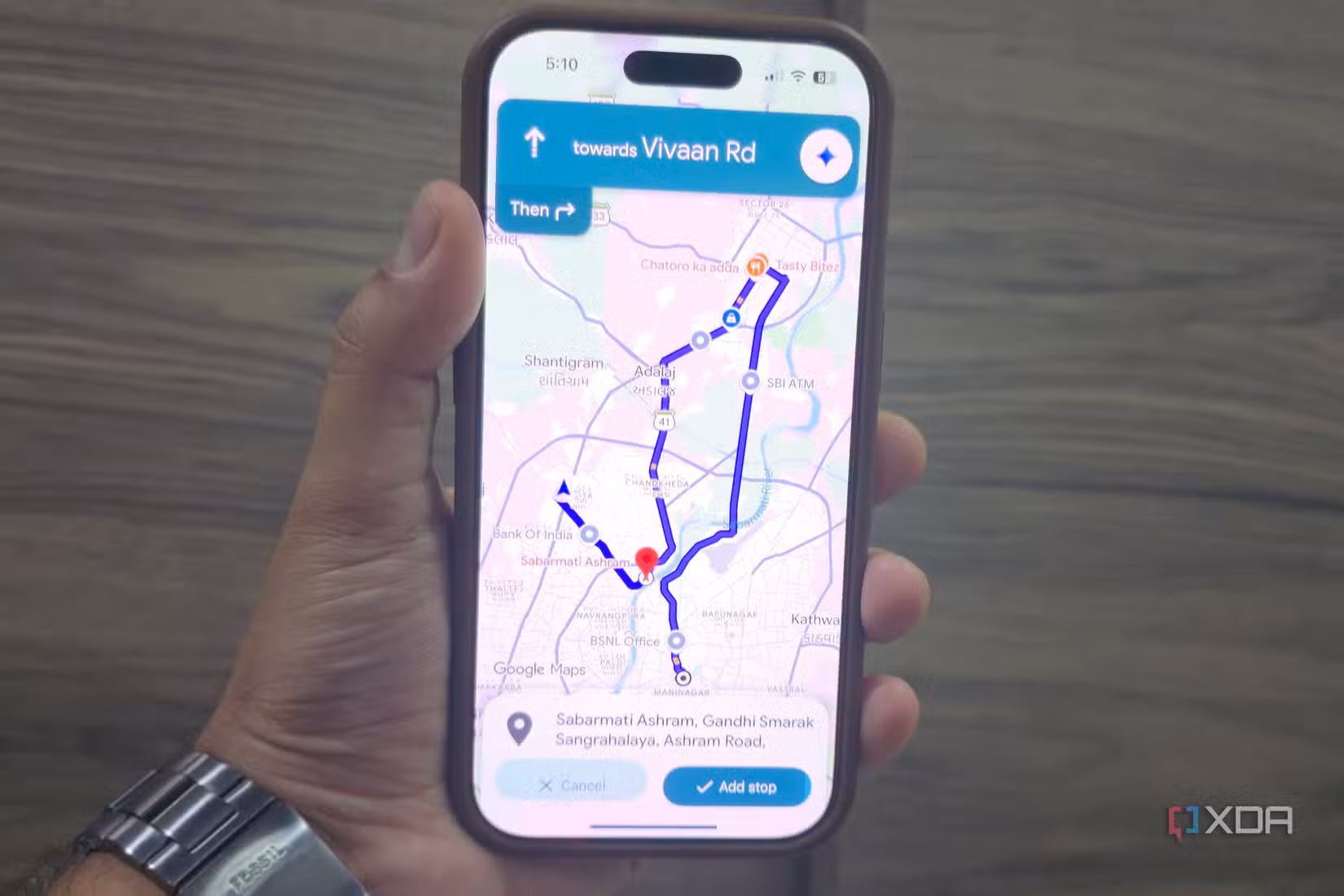 Multi stop route in Google Maps