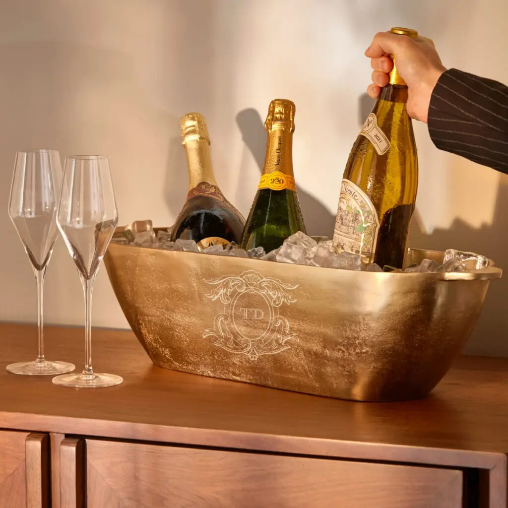Stinson Antique Brass Wine and Beverage Tub