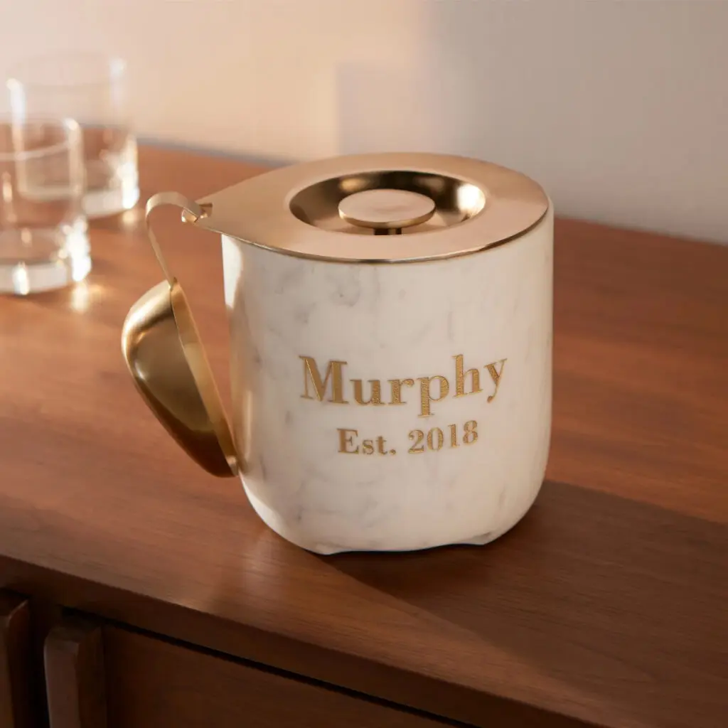 Cova Marble & Brass Ice Bucket Set