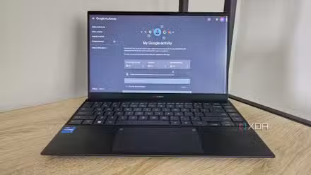 a google account page on a laptop