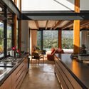 Boa Vista House / facury + guaja.cc + Thiago Bandeira - Interior Photography, Kitchen, Wood, Countertop, Lighting, Table, Chair, Beam