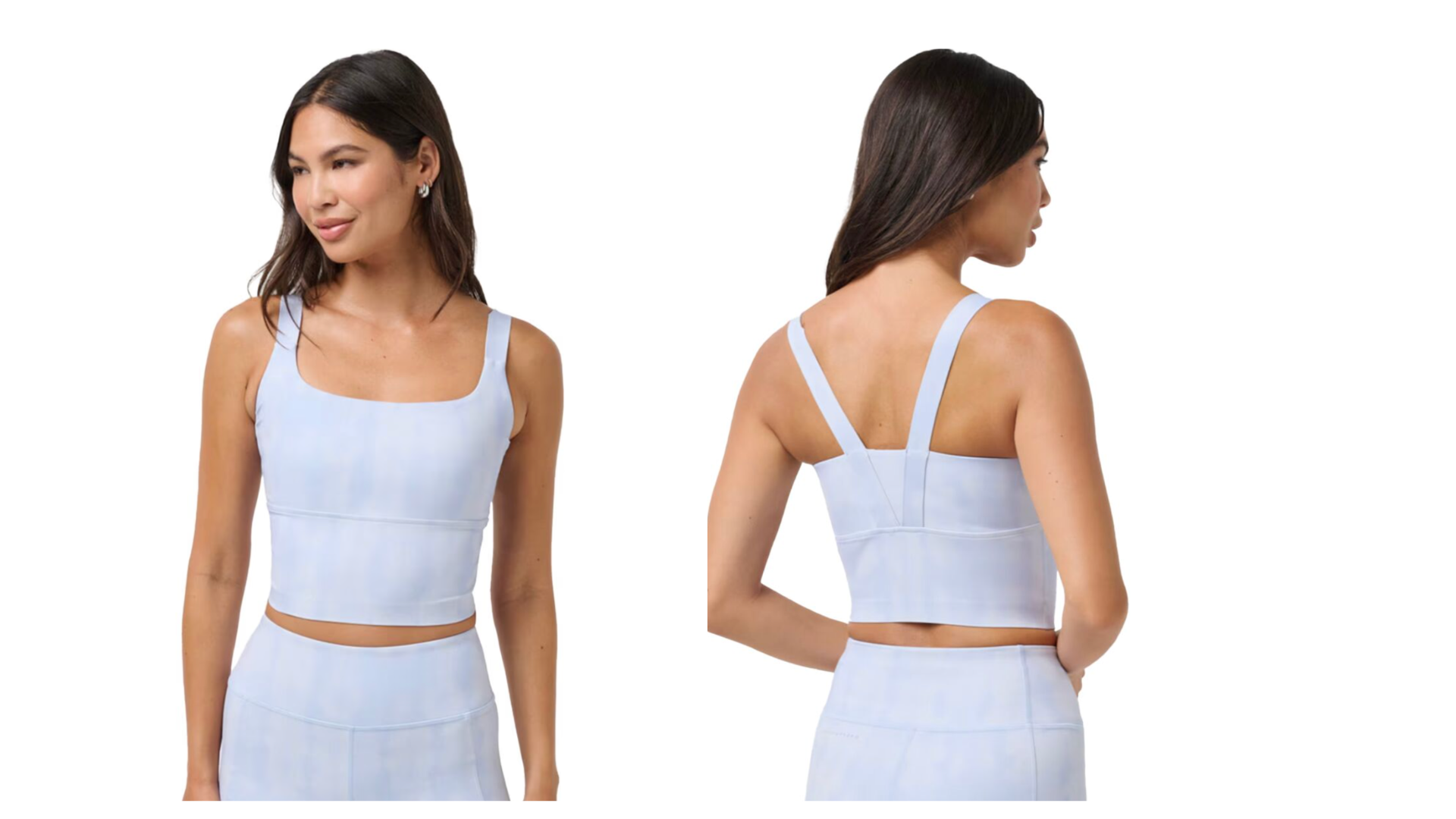 Woman modeling a yoga bra