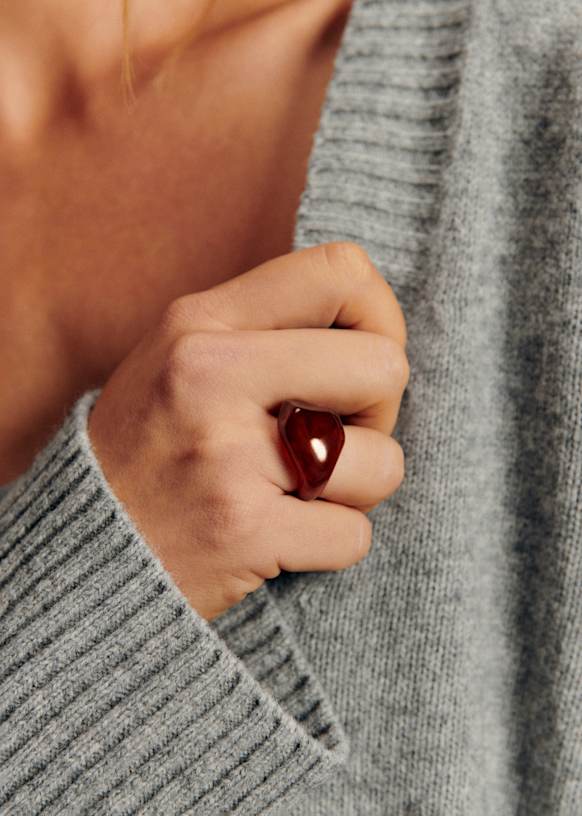 Alia Ring - Brown - Resin - S&eacute;zane