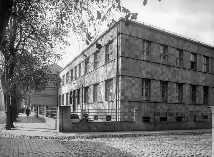 Roche Riga by Aleksandrs Klinklāvs, 1933, part of Courage and Care. Architecture and Design: The Roche Vision, Museum of Decorative Arts and Design, Riga (Photo Roberts Johansons, courtesy Museum of Decorative Arts and Design and Roche Archives, Basel)