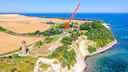 In der Nähe vom Leuchtturm und den berühmten Kreidefelsen am Kap Arkona auf Rügen steht die alte Wetterstation