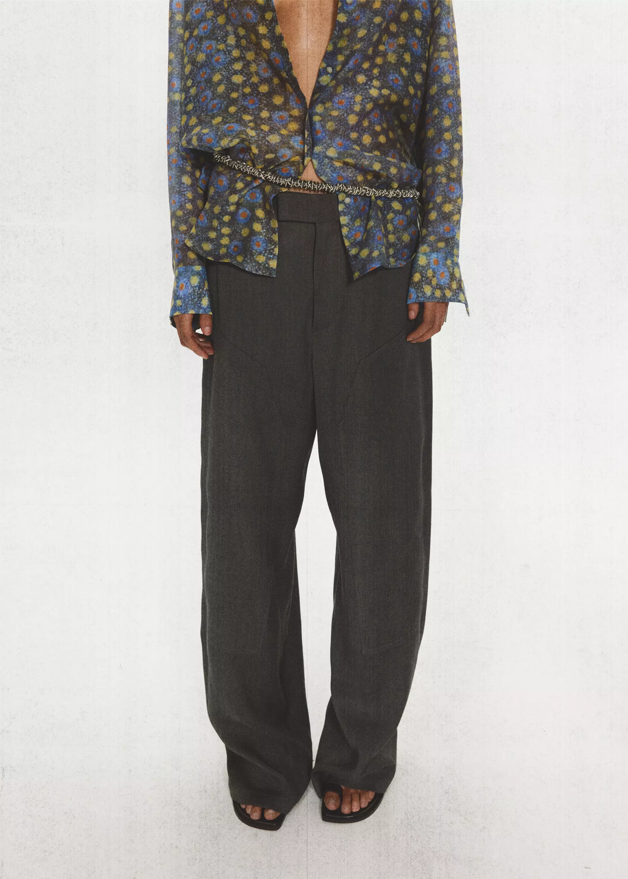 Straight Suit Pants With Stitching Details - Women | Mango Usa