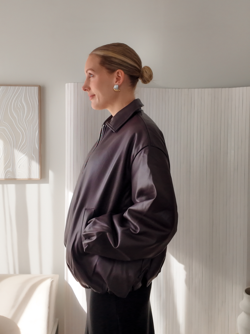 leather bomber jacket