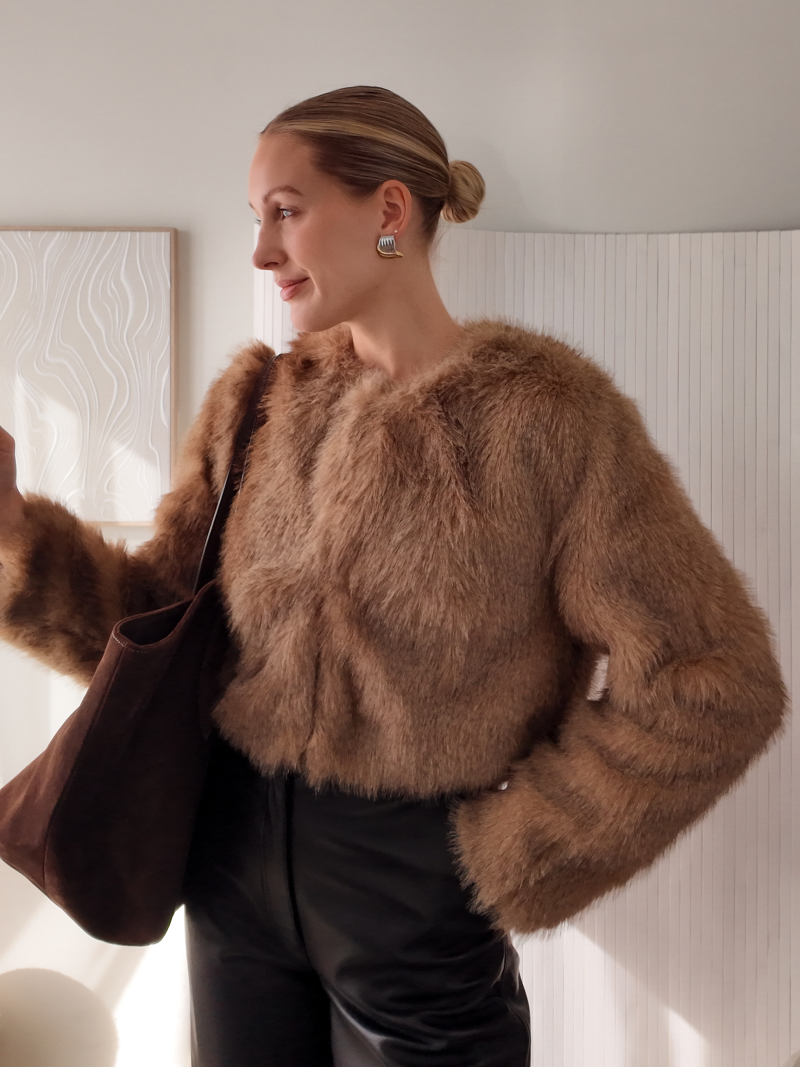 faux fur cropped jacket