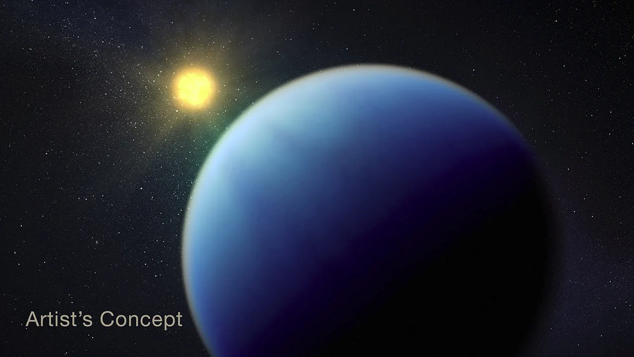 This artist’s concept shows what the hot sub-Neptune exoplanet TOI-421 b could look like.