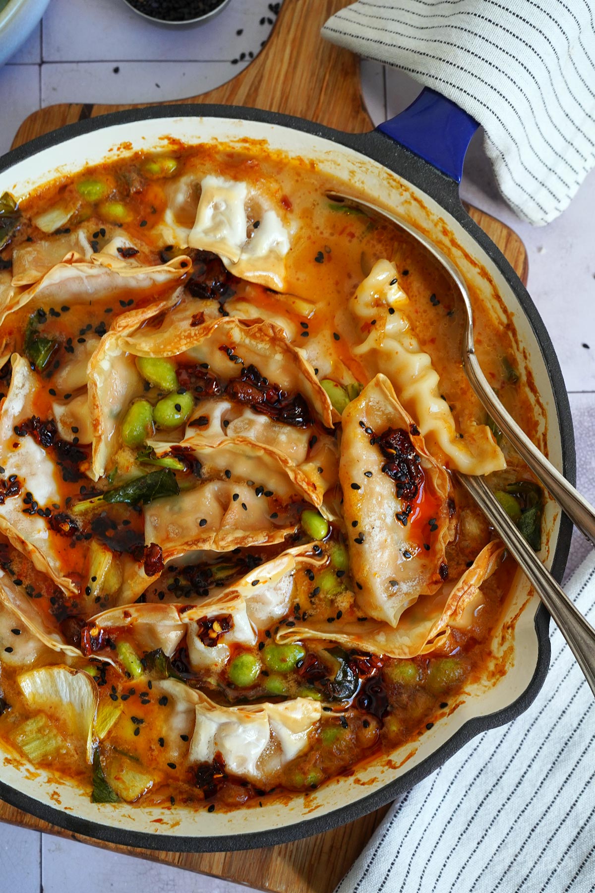 One-Pan Red Curry Oven Dumplings | Bake to the roots