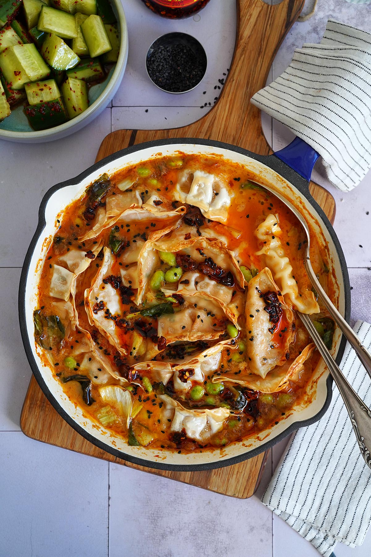 One-Pan Red Curry Oven Dumplings | Bake to the roots