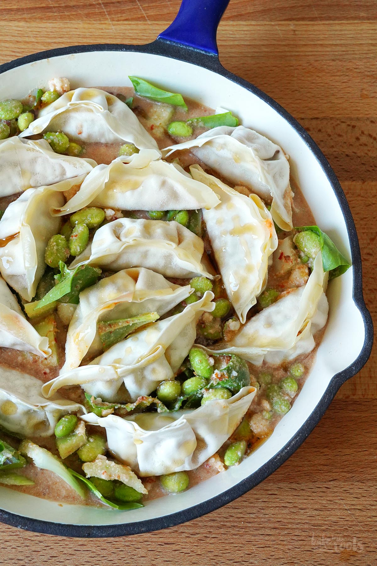 One-Pan Red Curry Oven Dumplings | Bake to the roots