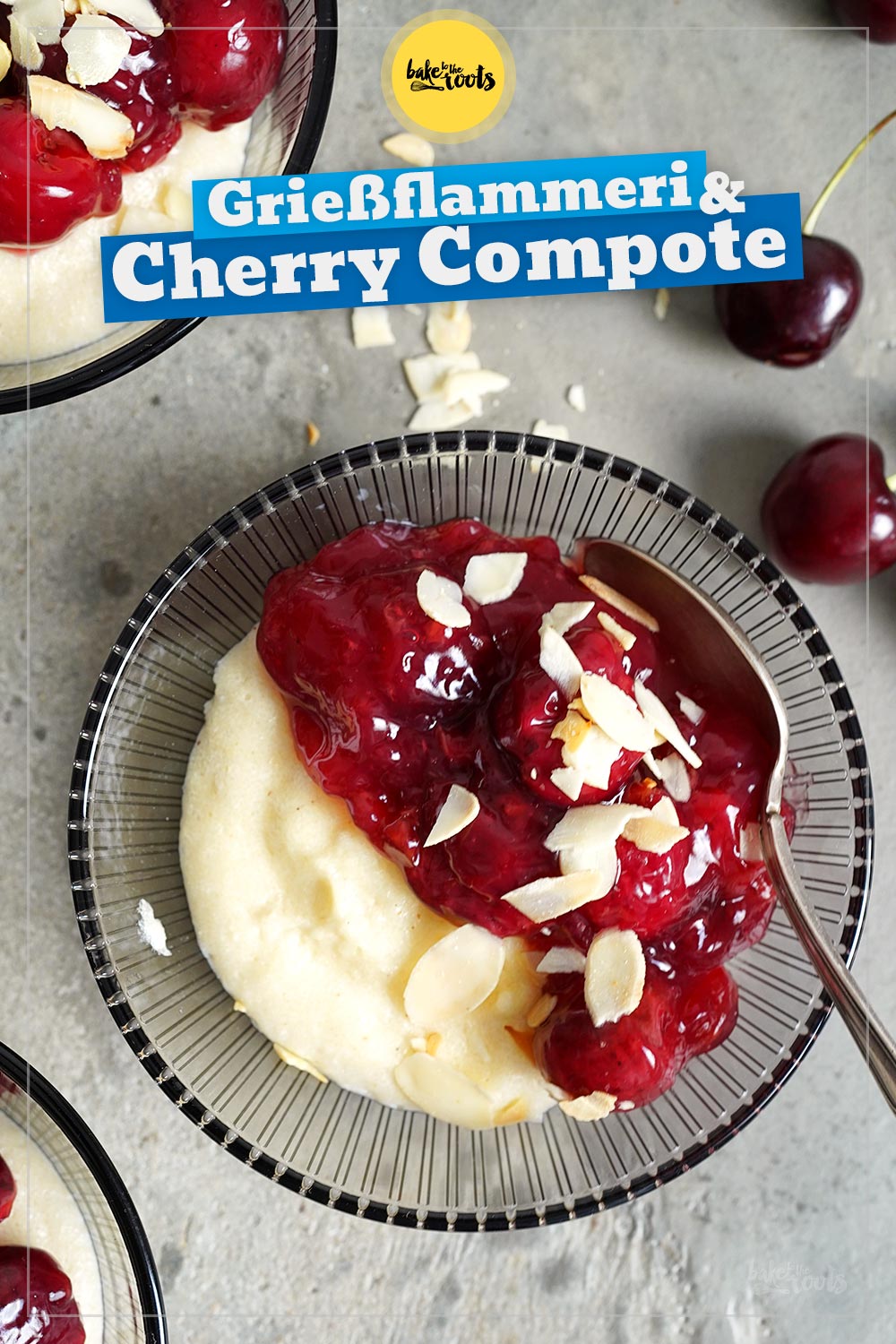 Grießflammeri (Semolina Pudding) with Cherry Compote | Bake to the roots