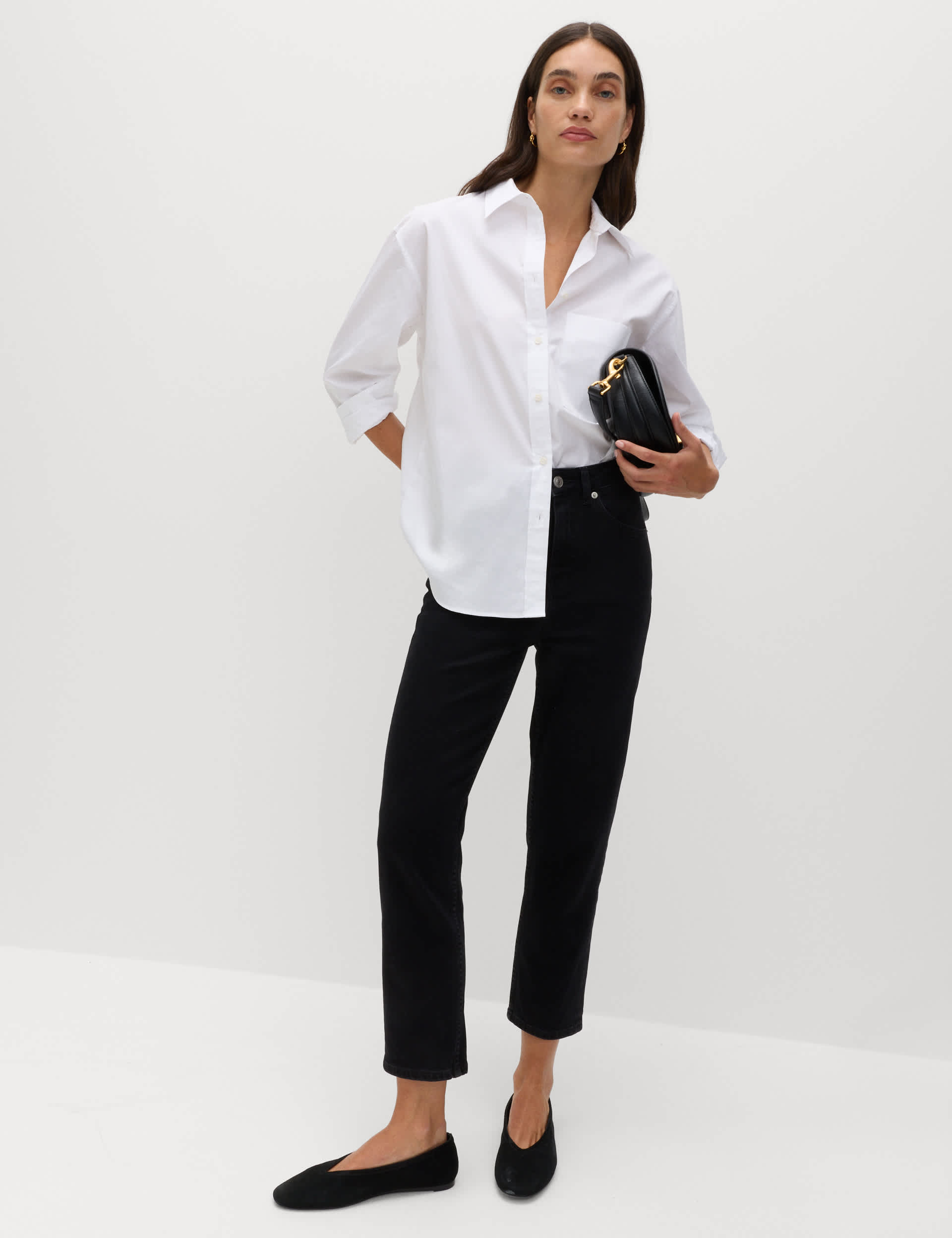 Hoch taillierte, verkürzte Slim-Fit-Jeans