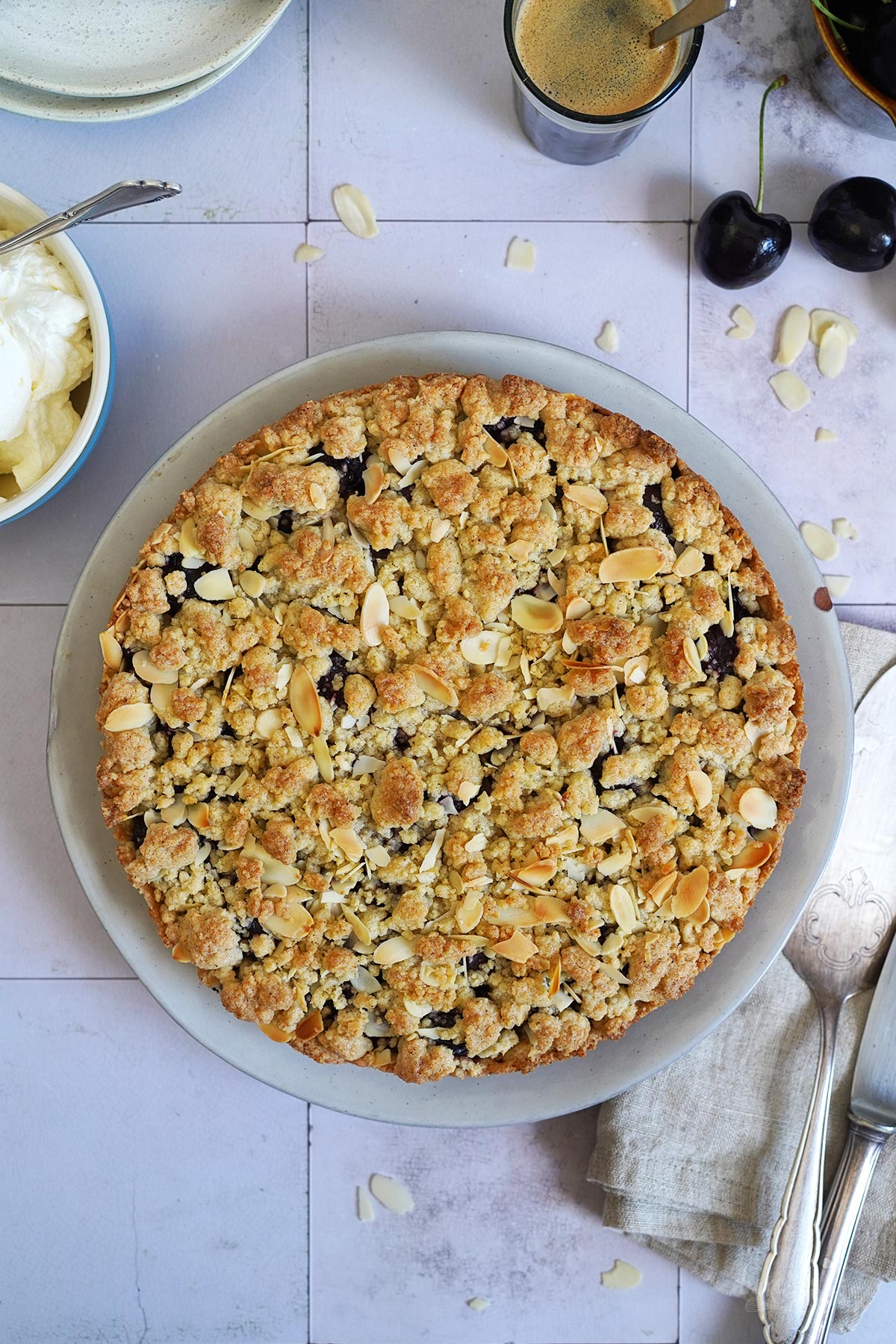 Cherry Almond Streusel Cake | Bake to the roots