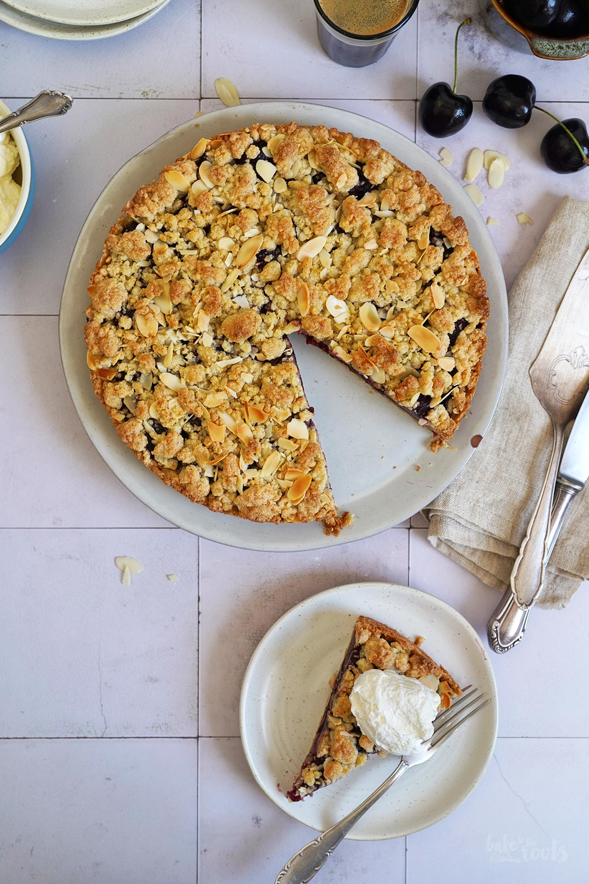 Cherry Almond Streusel Cake | Bake to the roots