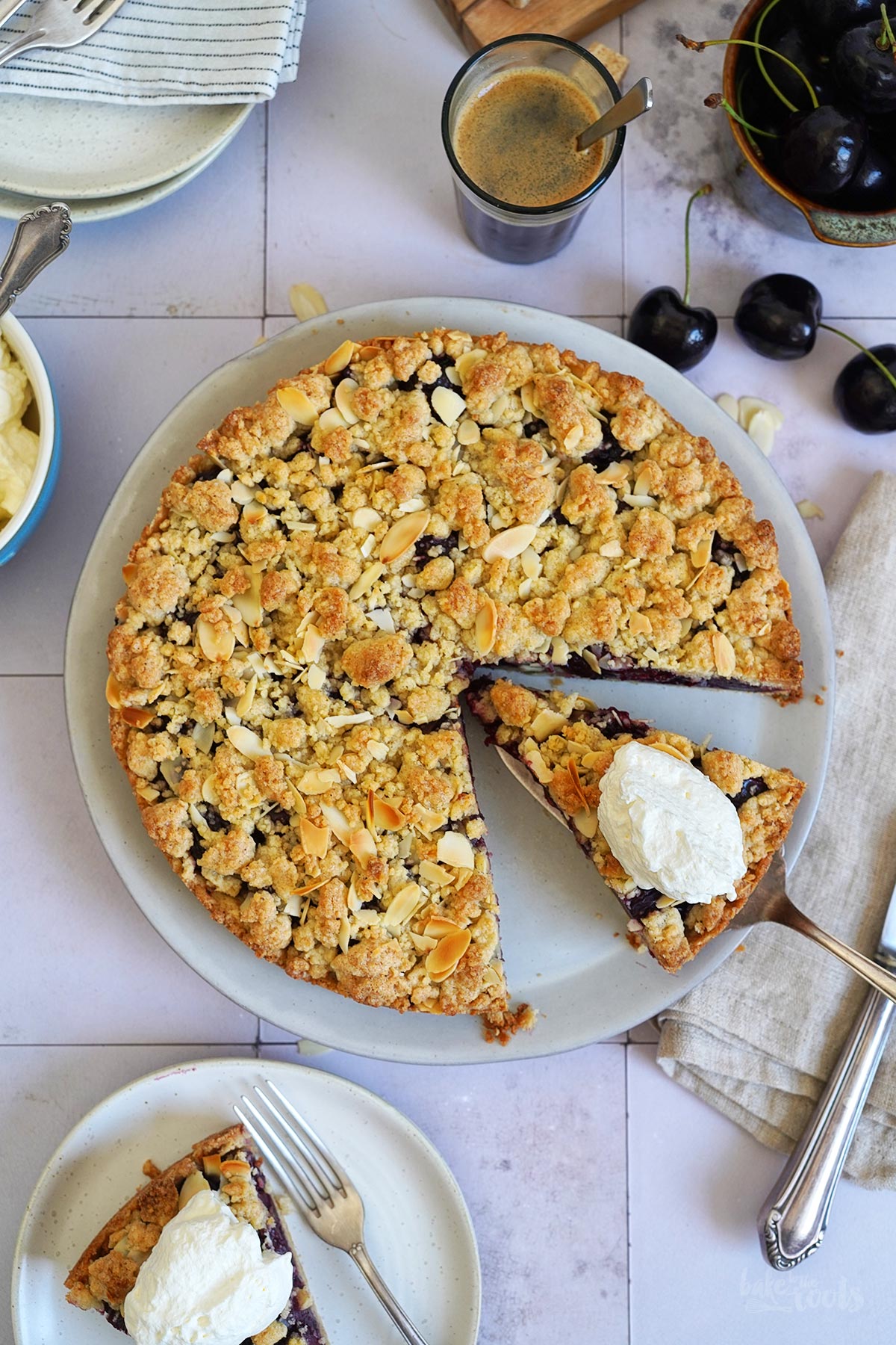 Cherry Almond Streusel Cake | Bake to the roots