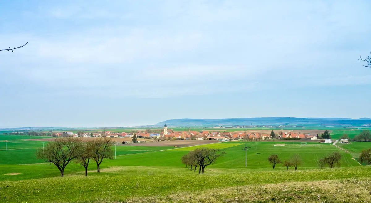 Blick vom Waldrand auf Dornheim