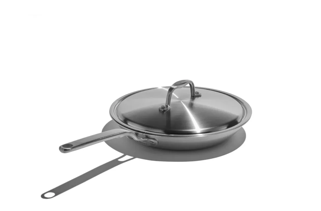 Eater x Heritage Steel Stainless Steel Fry Pan With Lid (10.5 inch).