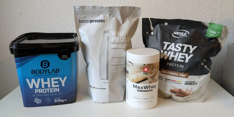 Auswahl der Whey Protein Konzentrate im Test