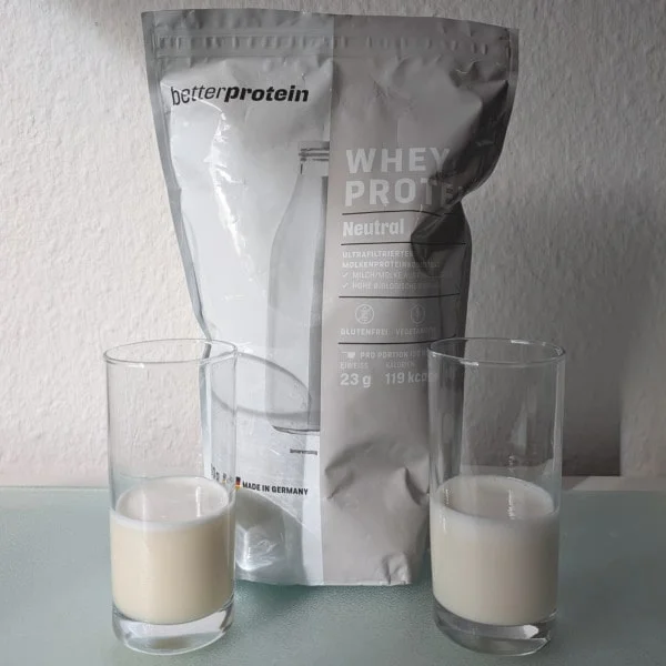 Das betterprotein Whey Konzentrat im Test Wasser oder Milch Vergleich