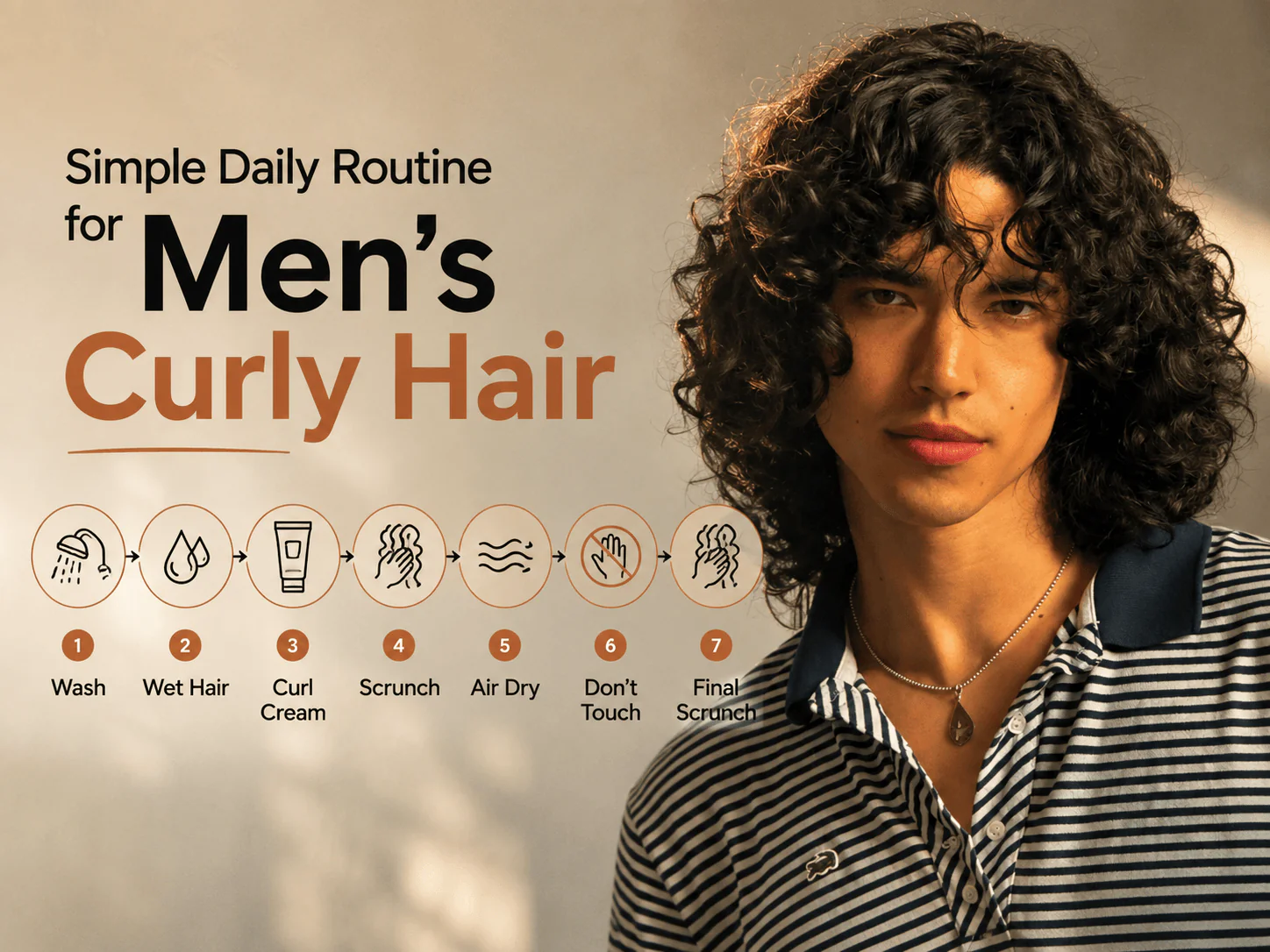 Simple Daily Routine for Men's Curly Hair