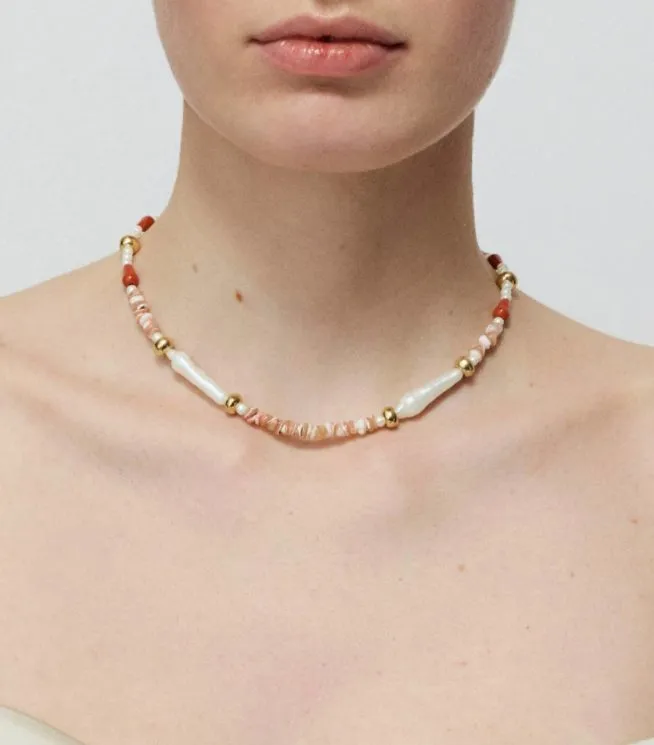 VANESSA BARONI Halsketten SHORE NECKLACE RED by GLAMBOU
