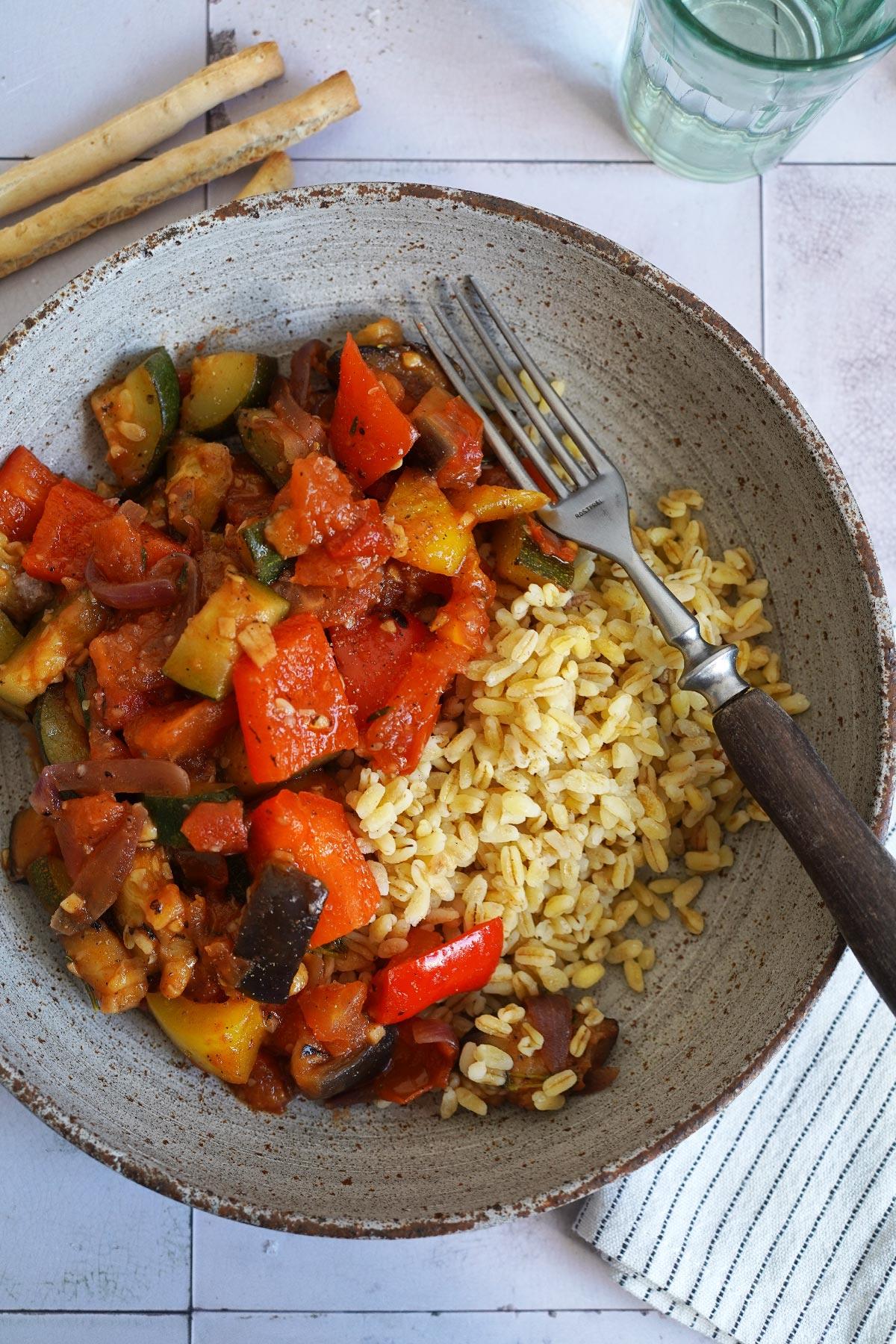 Easy Ratatouille with Soft Wheat (Sonnenweizen) | Bake to the roots