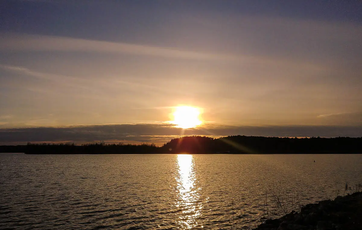 Sonnenuntergang am Brombachsee - Fränkisches Seenland mit dem Wohnmobil