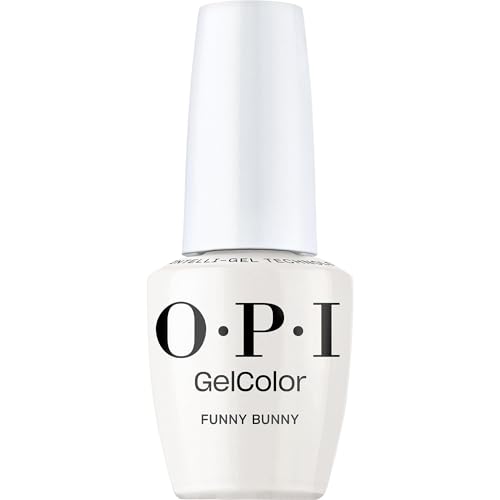 Opi Gelcolor Funny Bunny | Sheer Soft White Cr&egrave;me Led Cure Gel Nail Polish | Salon-Quality Shine, Long-Lasting Wear | Vegan &amp; Hema Free | 0.5 Fl Oz