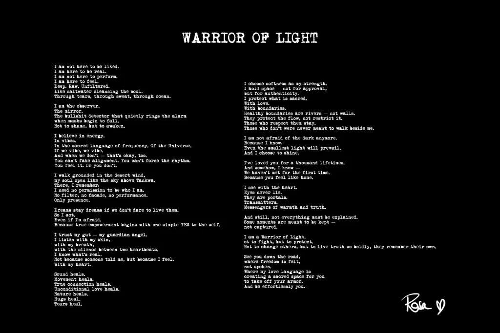 My "Warrior of Light" poem is a tribute to my experience at Afrika Burn. 