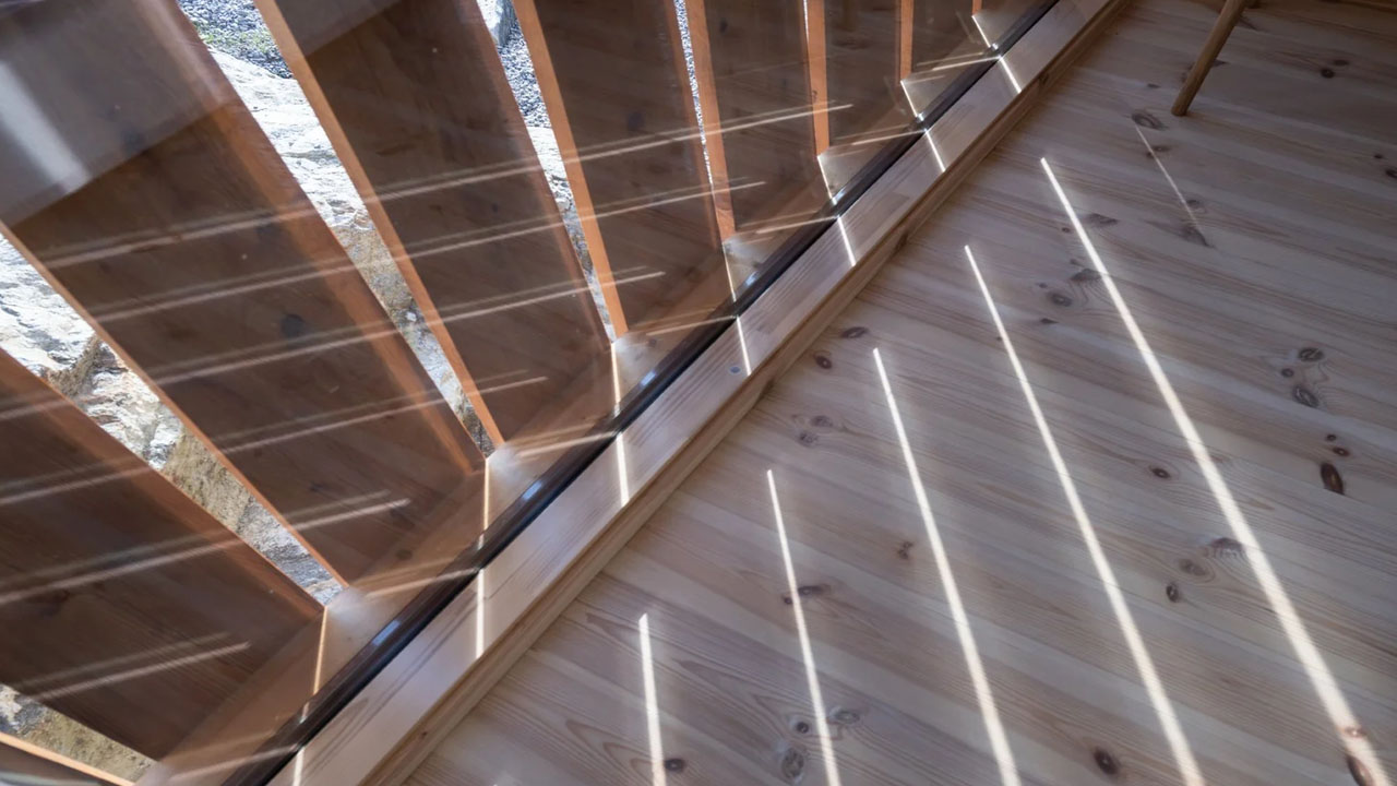 A Smallholding at Nesjestranda- planks cast decorative shadow