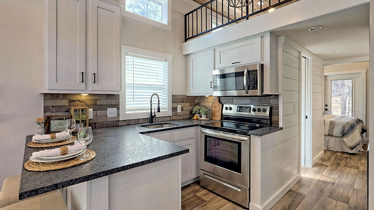 Swayback Tiny House Park Model kitchen