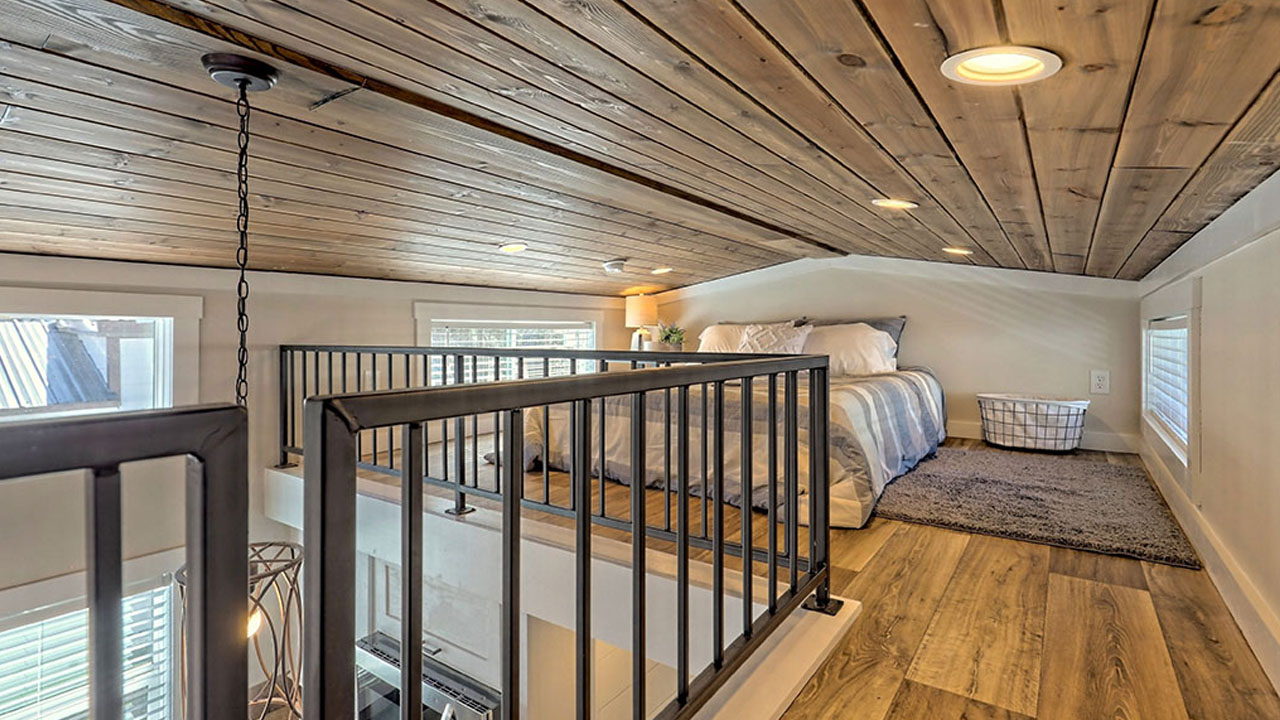 Swayback Tiny House Park Model loft bedroom
