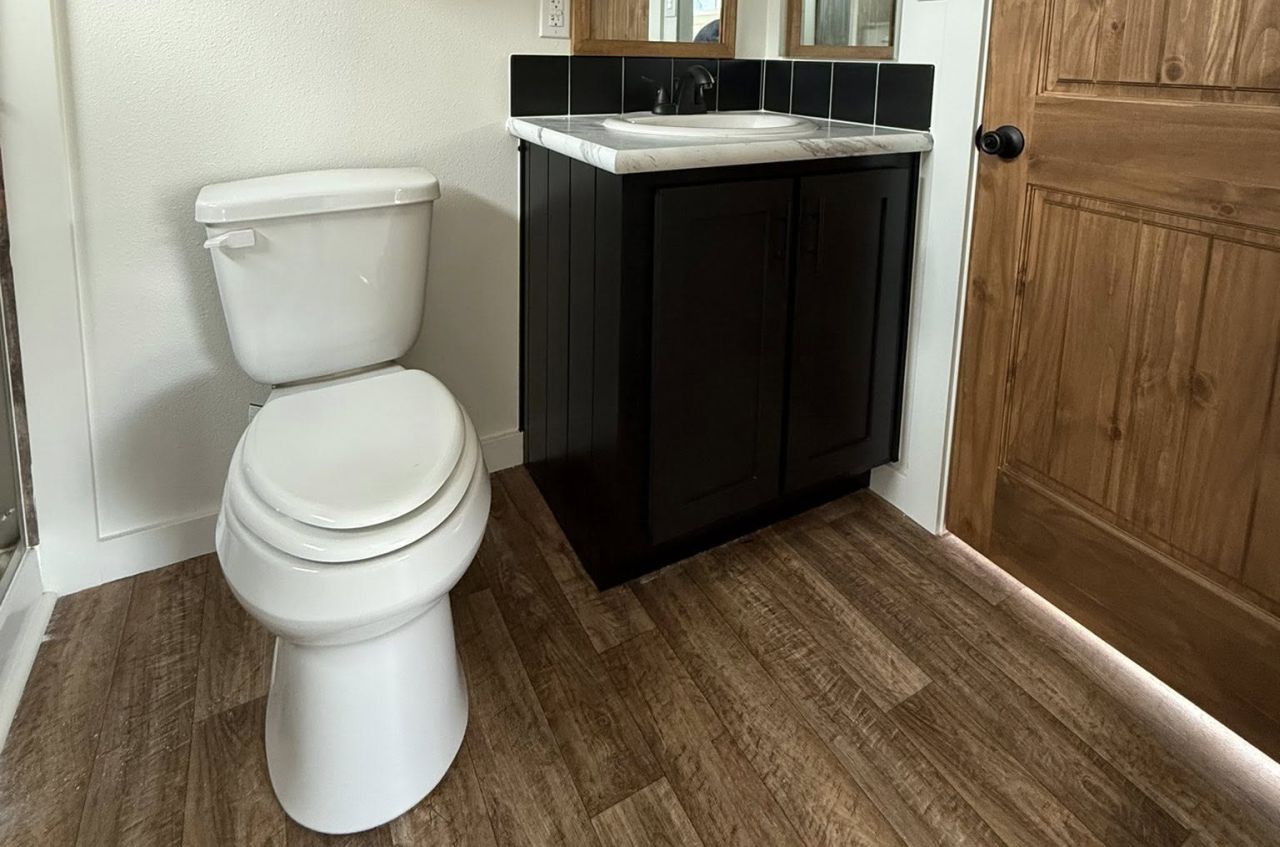 Butch Cassidy tiny house toilet