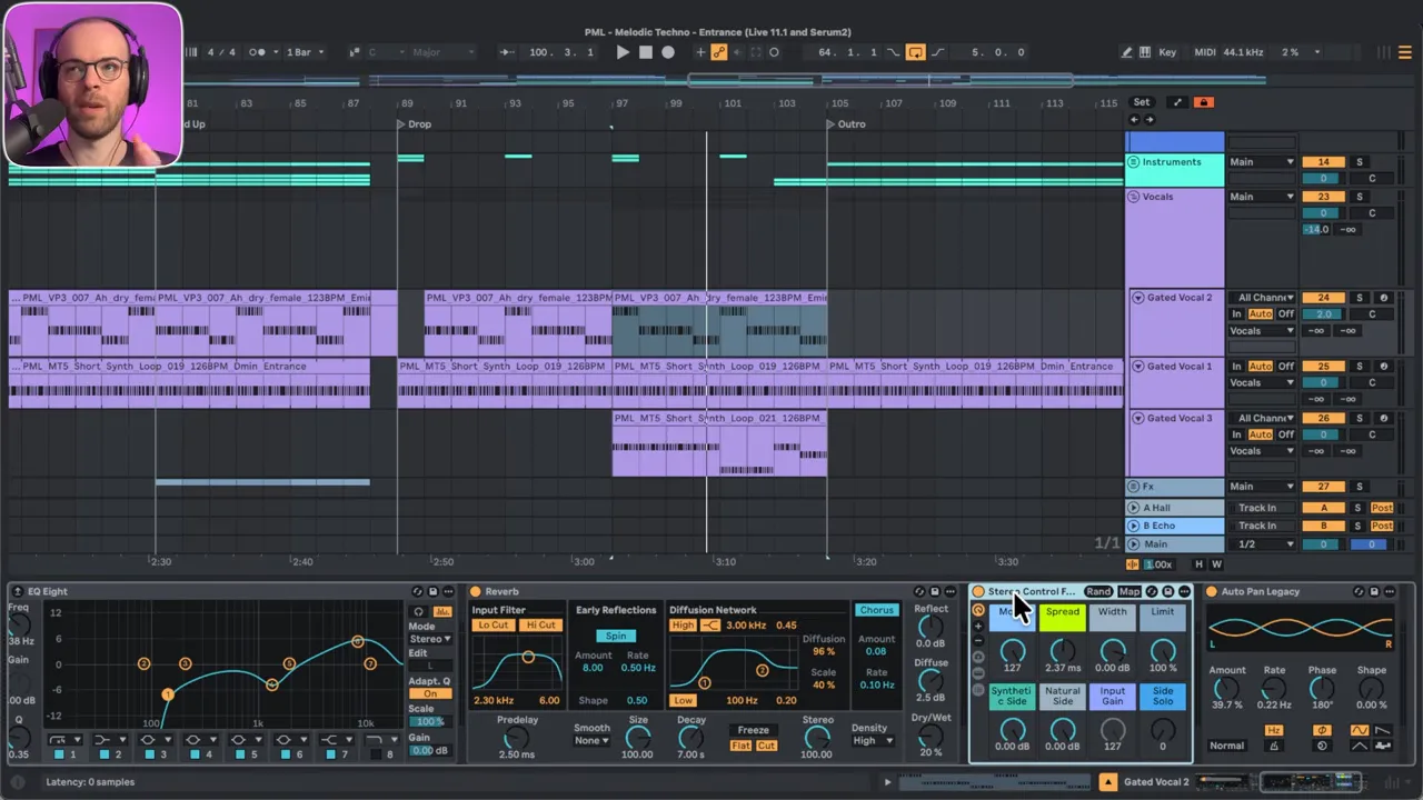 Gated Vocal Stack in Ableton: drei geschichtete Gesangsspuren mit rhythmischem Gating