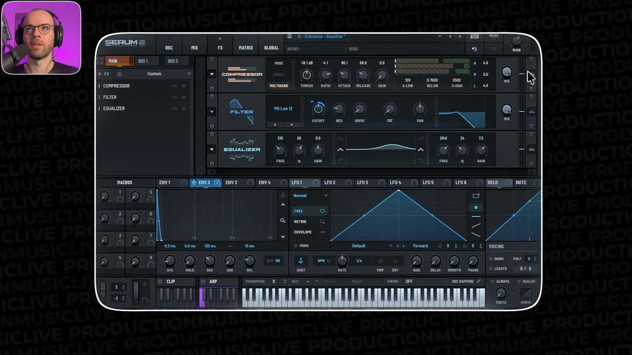 Rollende melodische Techno-Basslinie MIDI in Ableton, die die erste Sechzehntelnote überspringt