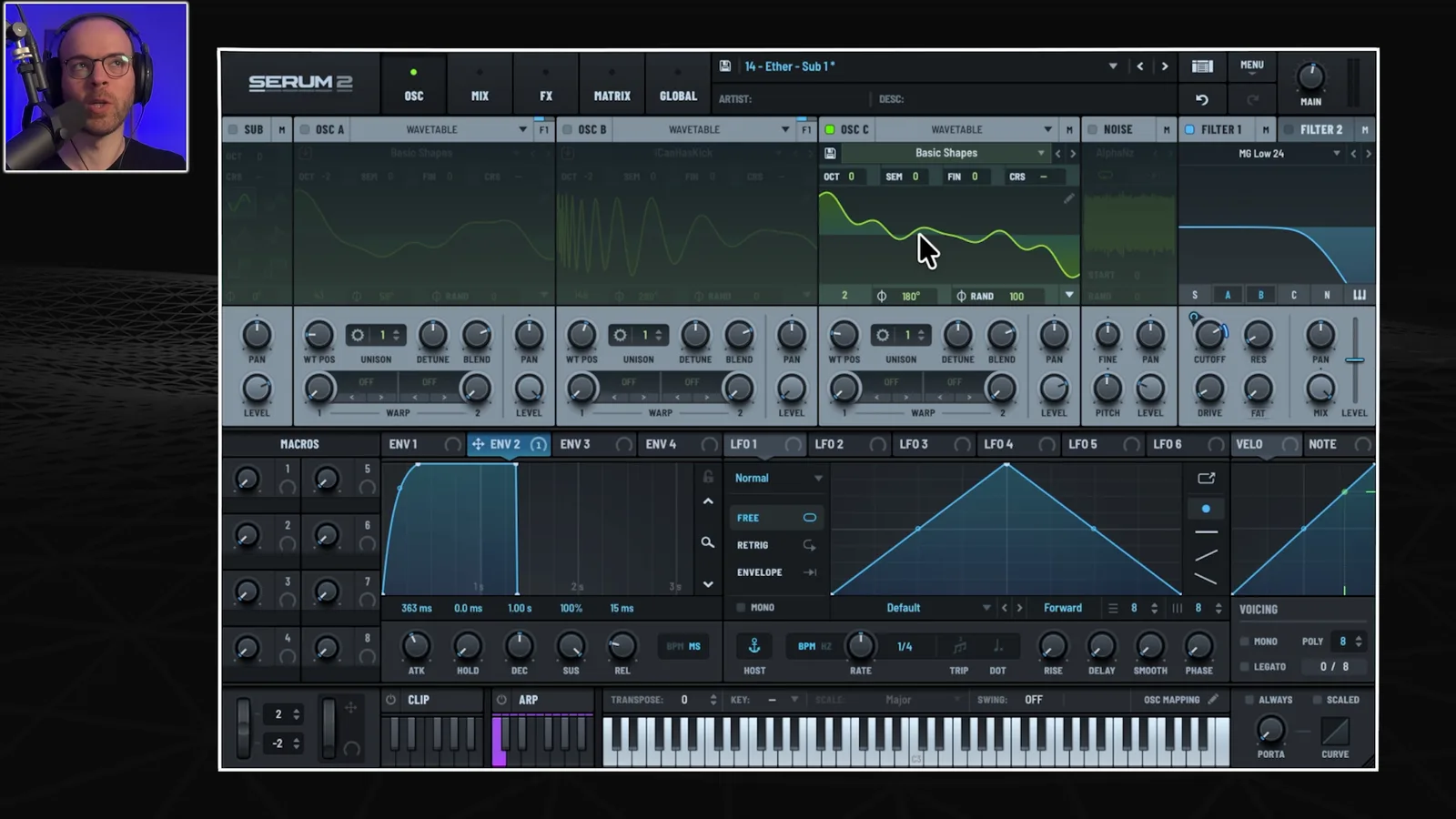 Serum-Bass-Oszillator-Sektion für einen Tech-House-Low-End im Mau-P-Stil