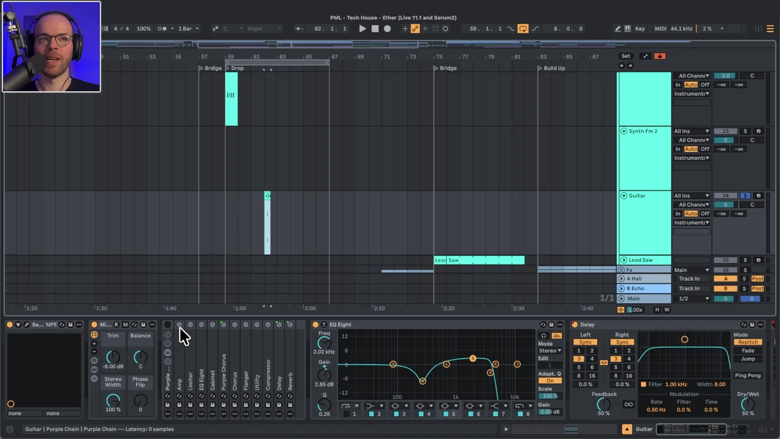 Ohrenschmaus und FX-Ebenen in einer Tech-House-Ableton-Sitzung