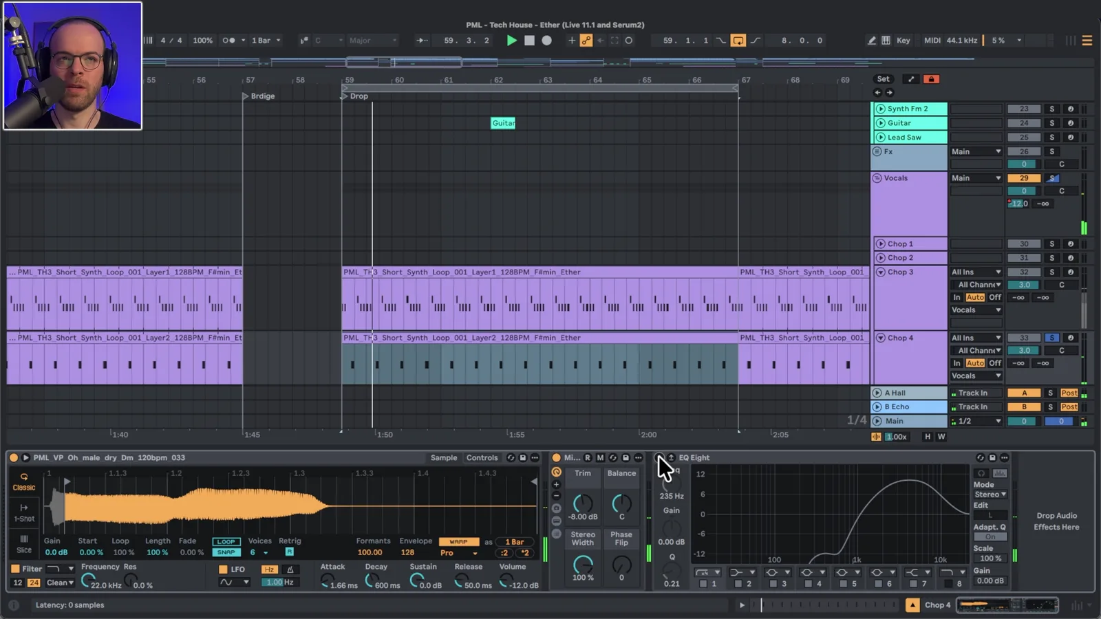 Tech-House-Vocal-Chops-Sequenz in Ableton