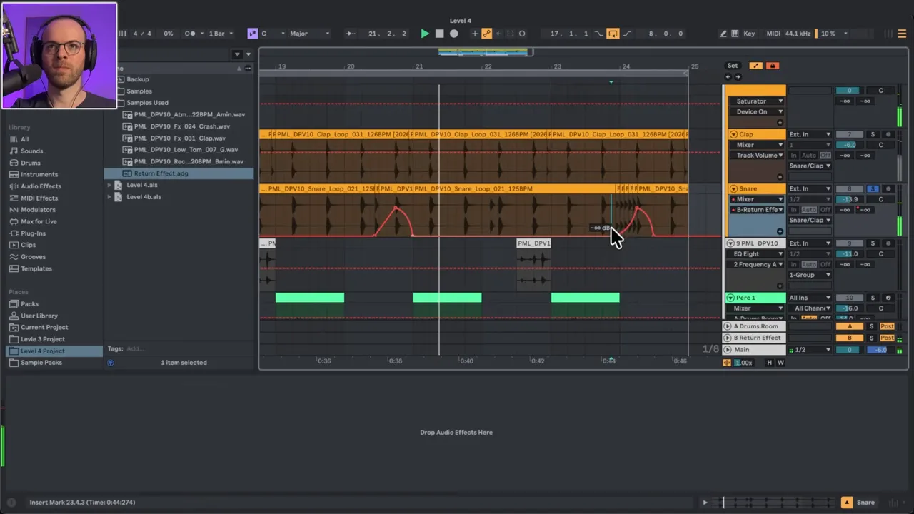 Level 4 Profi-Groove in Ableton mit Mikro-Timing und automatisierten Effekten
