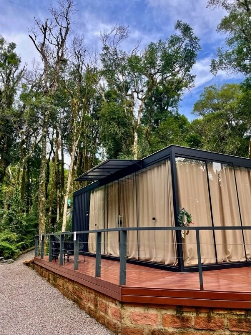 Unsere Waldhütte in Canela, umgeben von der Mata Atlântica. Foto von Ellen Carter