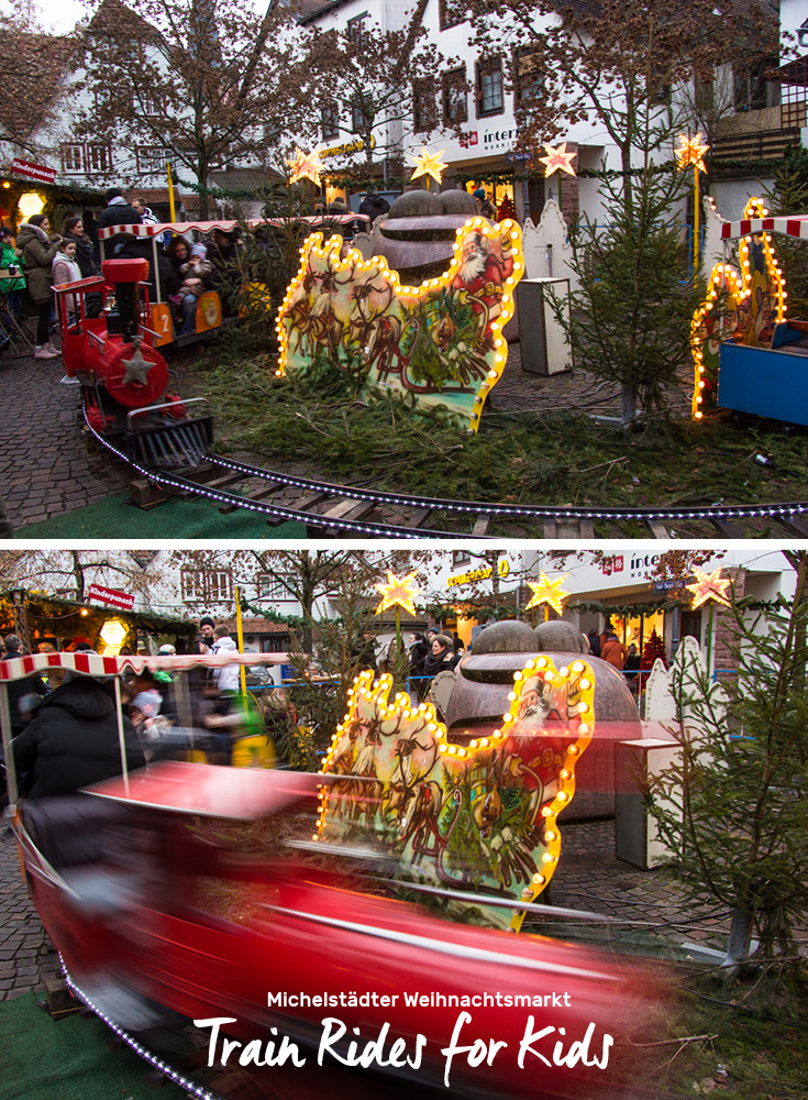 Auf dem Michelstädter Weihnachtsmarkt gibt es eine Vintage-Kindereisenbahn